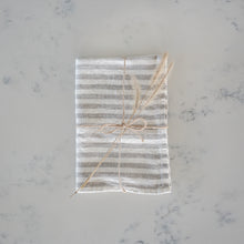 Load image into Gallery viewer, Linen Tea Towel - Natural Stripes