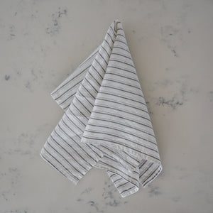 Linen Tea Towel - Grey Stripes