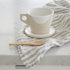 Linen Tea Towel - Natural Stripes