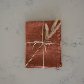 Linen Tea Towel - Baked Clay