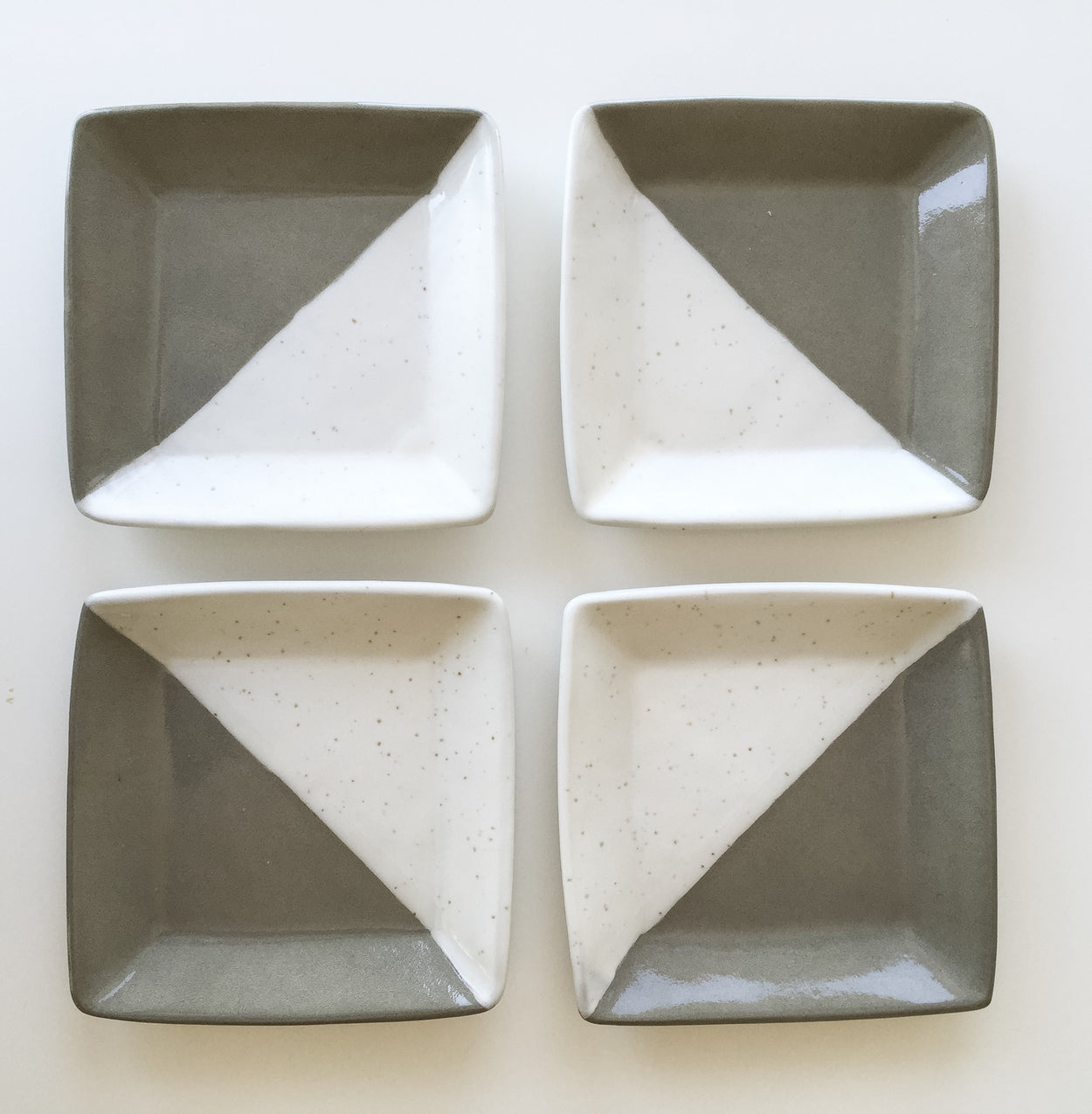 Grey + White Speckle Appetizer Plates - Set of 4